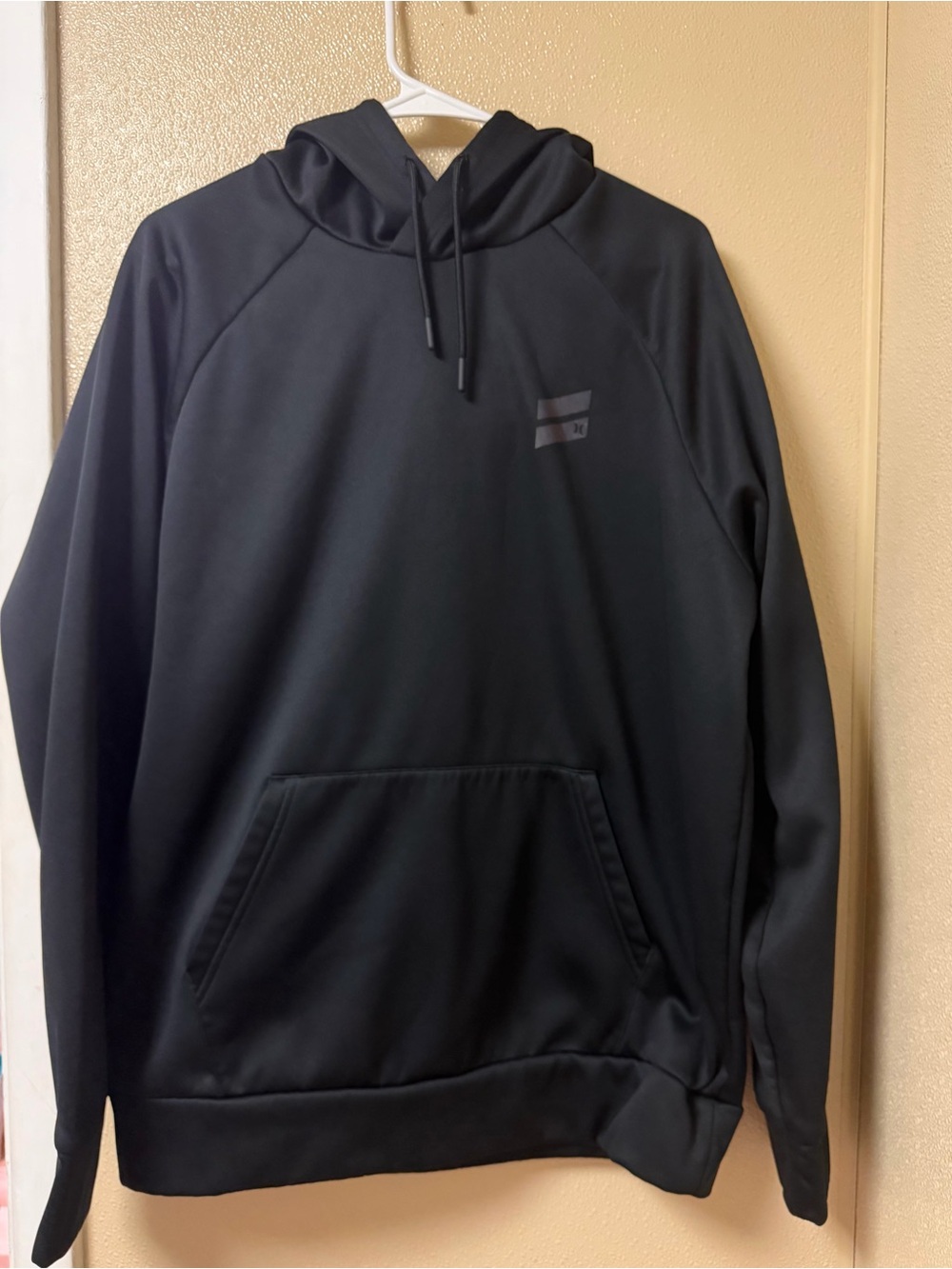 Hurley Black Hooded Sweatshirt with White Logo Trim